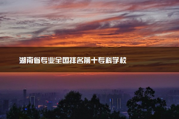 湖南省专业全国排名前十专科学校