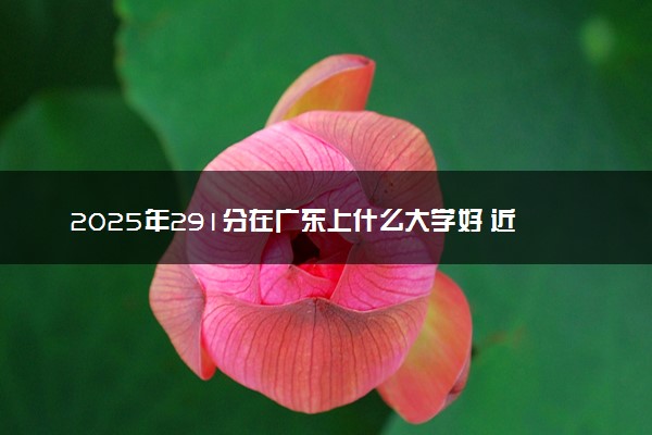 2025年291分在广东上什么大学好 近三年录取分数线是多少