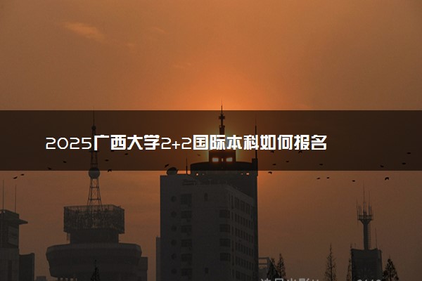 2025广西大学2+2国际本科如何报名 报考条件是什么