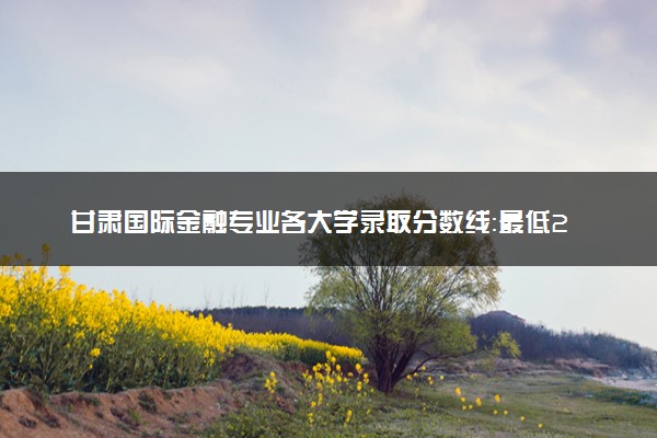 甘肃国际金融专业各大学录取分数线：最低285分能上 开设院校及位次