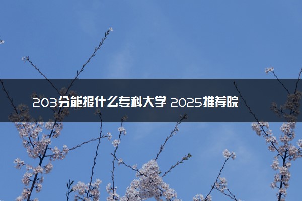 203分能报什么专科大学 2025推荐院校