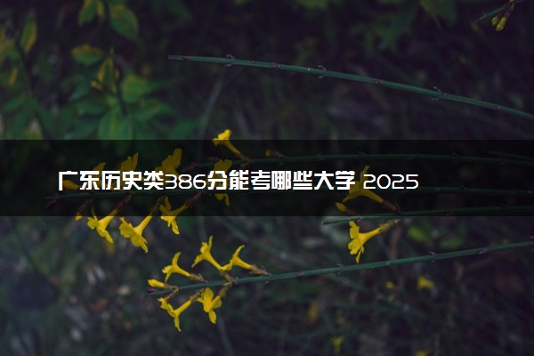 广东历史类386分能考哪些大学 2025考生稳上的大学名单