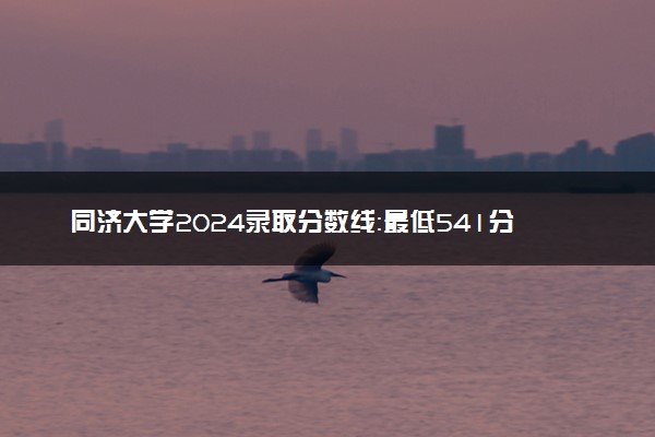 同济大学2024录取分数线：最低541分 附2025年报考建议及注意事项