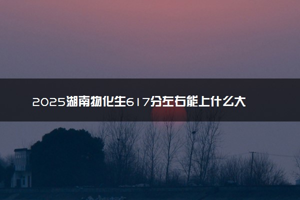 2025湖南物化生617分左右能上什么大学 可以报考的院校名单