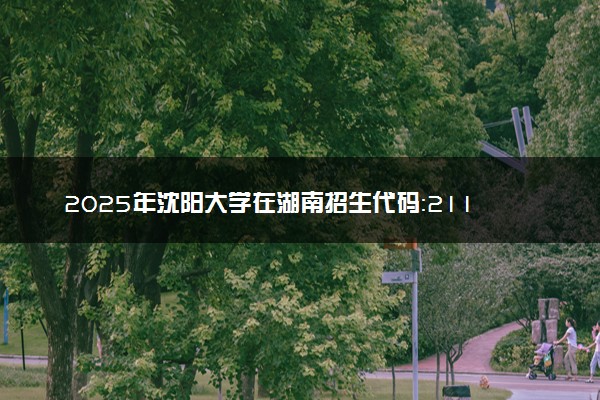 2025年沈阳大学在湖南招生代码：2110 专业代码及报考指南