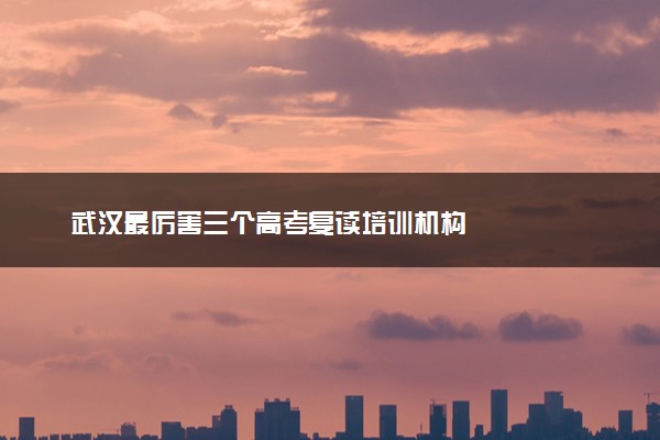 武汉最厉害三个高考复读培训机构