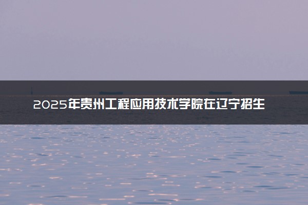 2025年贵州工程应用技术学院在辽宁招生代码：0668 专业代码及报考指南