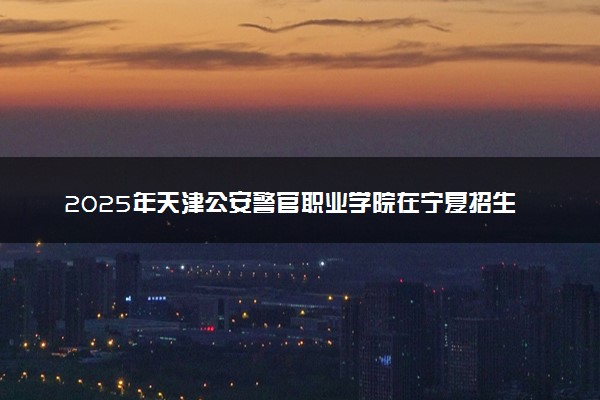 2025年天津公安警官职业学院在宁夏招生代码：1280 专业代码及报考指南