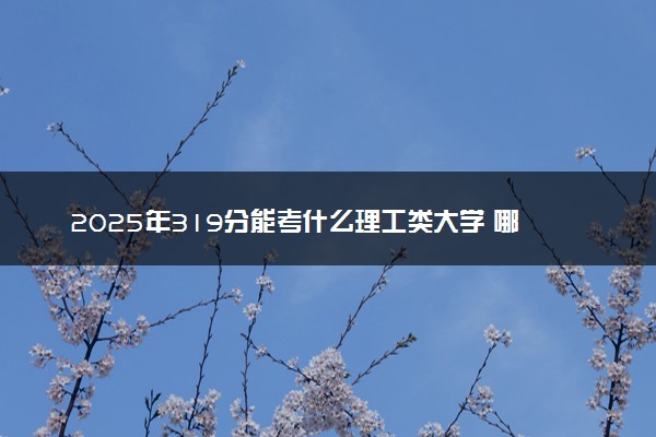 2025年319分能考什么理工类大学 哪些大学值得报