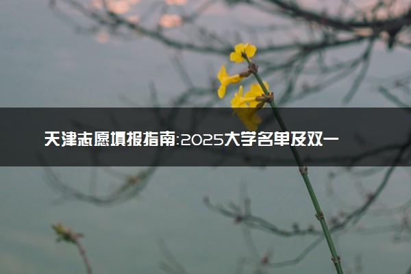 天津志愿填报指南：2025大学名单及双一流、985、211大学汇总