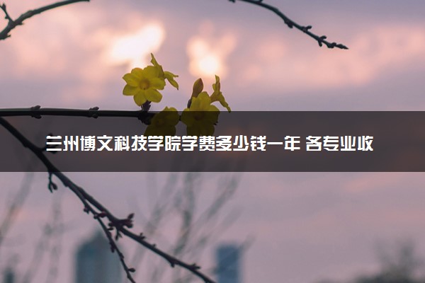 兰州博文科技学院学费多少钱一年 各专业收费标准（2025年参考）