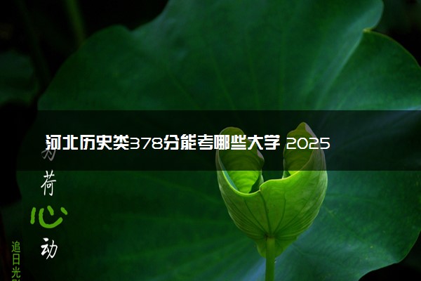 河北历史类378分能考哪些大学 2025考生稳上的大学名单