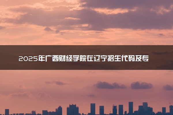 2025年广西财经学院在辽宁招生代码及专业代码 广西财经学院辽宁代码是多少？怎么查询？