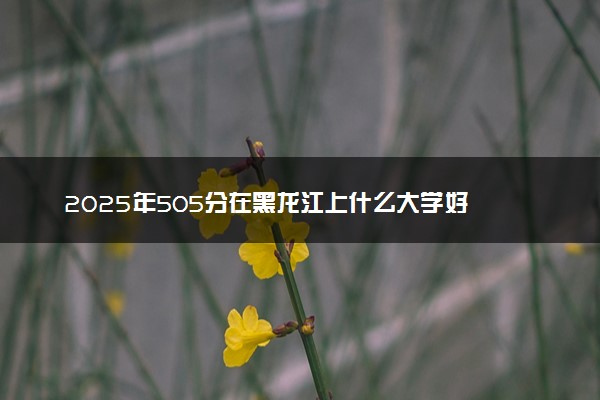 2025年505分在黑龙江上什么大学好 近三年录取分数线是多少
