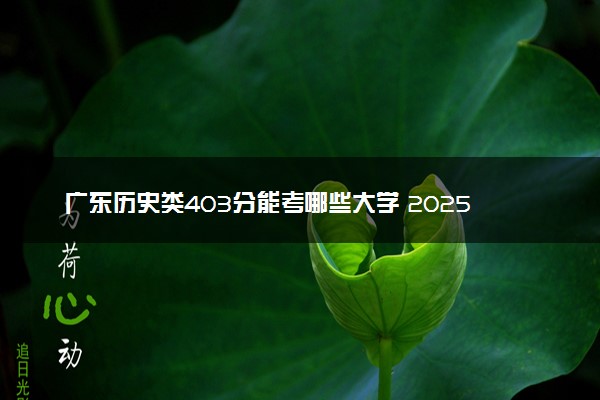 广东历史类403分能考哪些大学 2025考生稳上的大学名单