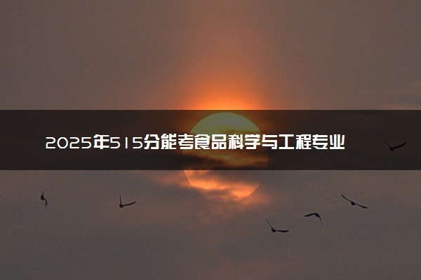 2025年515分能考食品科学与工程专业吗 515分食品科学与工程专业大学推荐