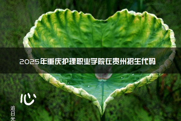 2025年重庆护理职业学院在贵州招生代码：0340 专业代码及报考指南