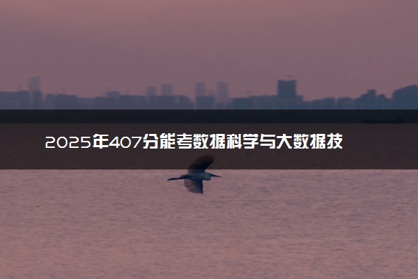 2025年407分能考数据科学与大数据技术专业吗 407分数据科学与大数据技术专业大学推荐