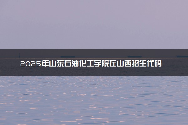 2025年山东石油化工学院在山西招生代码：1996 专业代码及报考指南