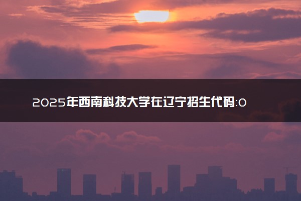 2025年西南科技大学在辽宁招生代码：0619 专业代码及报考指南