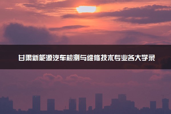 甘肃新能源汽车检测与维修技术专业各大学录取分数线：最低317分能上 开设院校及位次