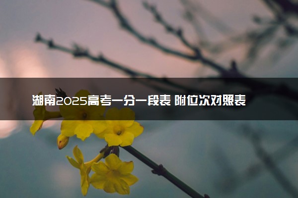 湖南2025高考一分一段表 附位次对照表查询官网