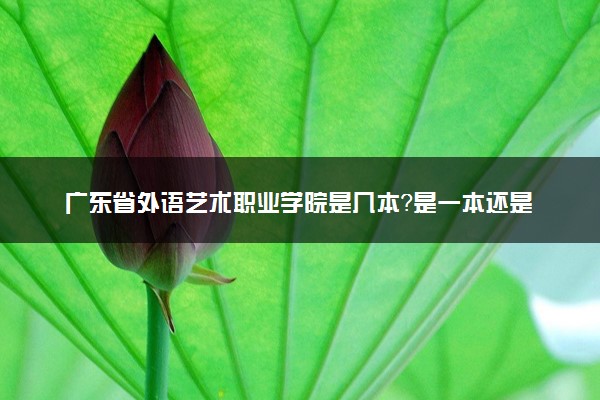 广东省外语艺术职业学院是几本？是一本还是二本大学