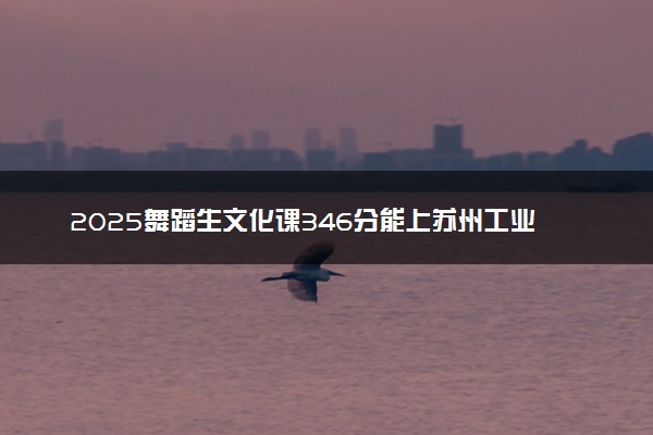 2025舞蹈生文化课346分能上苏州工业园区职业技术学院吗