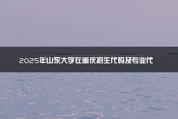 2025年山东大学在重庆招生代码及专业代码 山东大学重庆代码是多少？怎么查询？