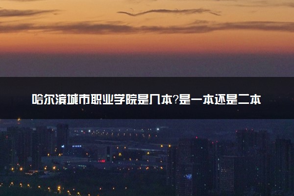 哈尔滨城市职业学院是几本？是一本还是二本大学