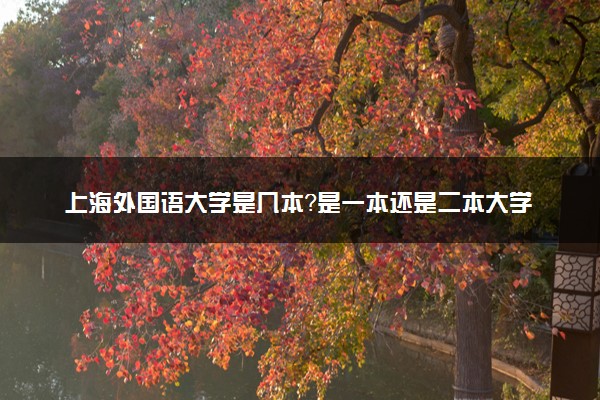 上海外国语大学是几本？是一本还是二本大学