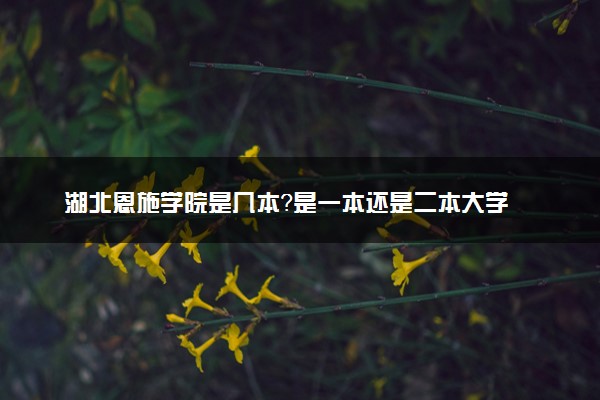 湖北恩施学院是几本？是一本还是二本大学