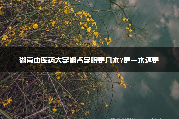 湖南中医药大学湘杏学院是几本？是一本还是二本大学