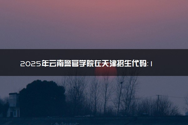 2025年云南警官学院在天津招生代码：1511 专业代码及报考指南