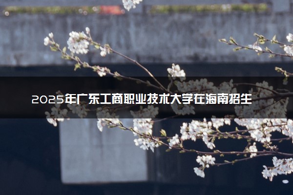 2025年广东工商职业技术大学在海南招生代码及专业代码 广东工商职业技术大学海南代码是多少？怎么查询？