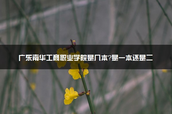 广东南华工商职业学院是几本？是一本还是二本大学