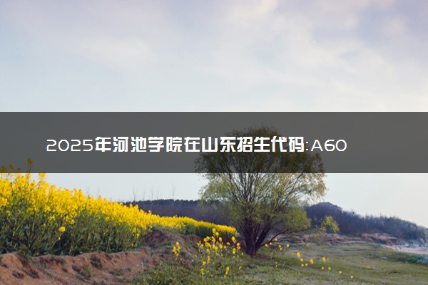 2025年河池学院在山东招生代码：A605 专业代码及报考指南
