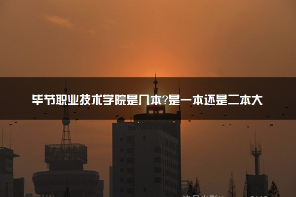 毕节职业技术学院是几本？是一本还是二本大学