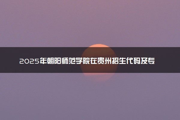 2025年朝阳师范学院在贵州招生代码及专业代码 朝阳师范学院贵州代码是多少？怎么查询？