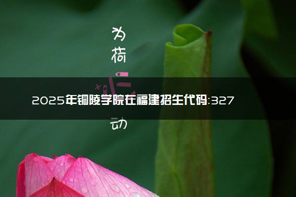 2025年铜陵学院在福建招生代码：3273 专业代码及报考指南