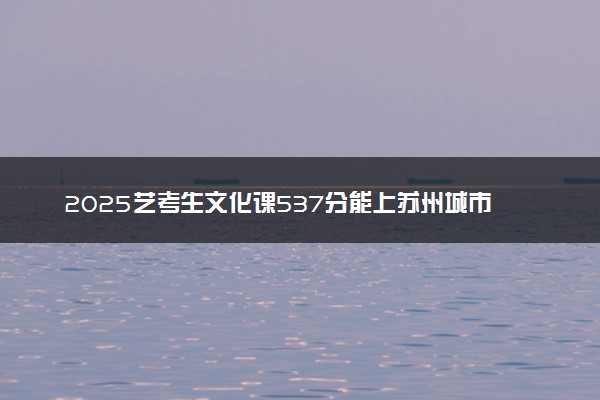 2025艺考生文化课537分能上苏州城市学院吗
