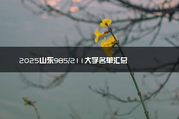 2025山东985/211大学名单汇总 含院校排名及录取分数线