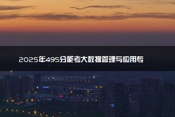 2025年495分能考大数据管理与应用专业吗 495分大数据管理与应用专业大学推荐