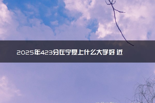 2025年423分在宁夏上什么大学好 近三年录取分数线是多少