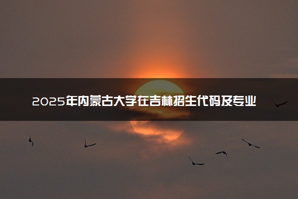 2025年内蒙古大学在吉林招生代码及专业代码 内蒙古大学吉林代码是多少？怎么查询？
