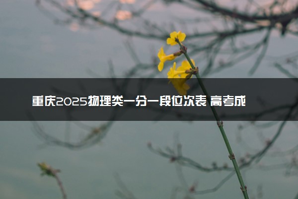 重庆2025物理类一分一段位次表 高考成绩排名查询