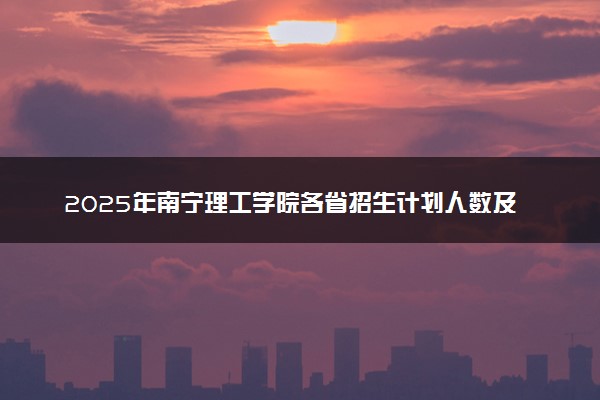 2025年南宁理工学院各省招生计划人数及专业代码学费