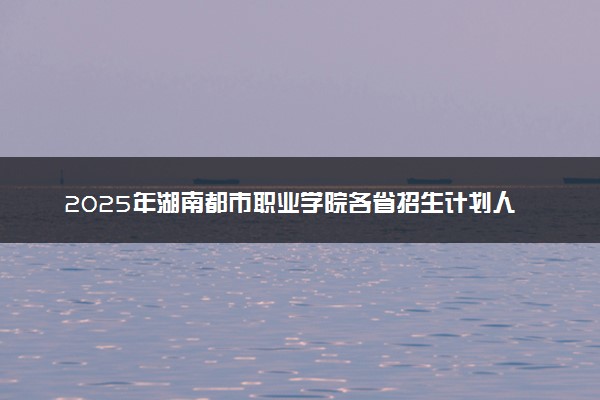 2025年湖南都市职业学院各省招生计划人数及专业代码学费