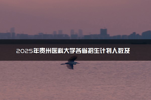 2025年贵州医科大学各省招生计划人数及专业代码学费