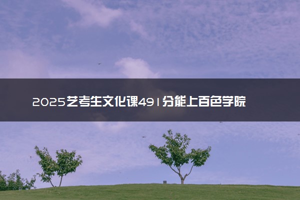 2025艺考生文化课491分能上百色学院吗